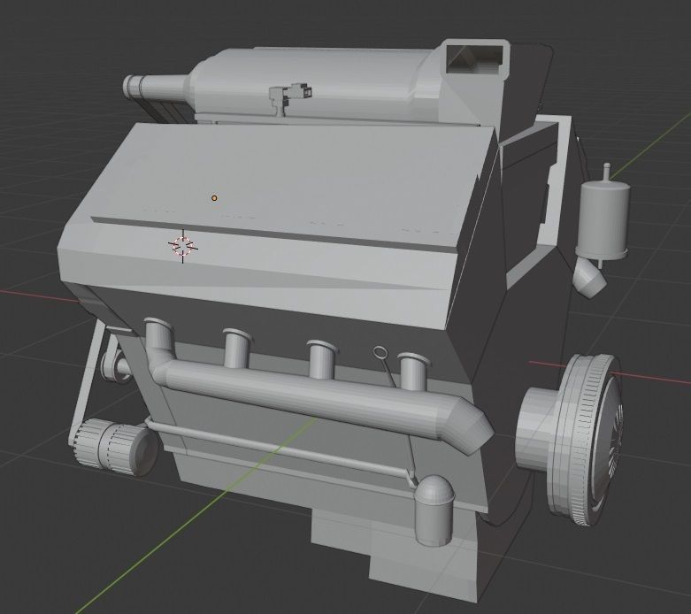 V8 engine 3D model_2