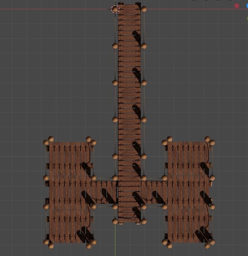 Wooden pier Low-poly 3D model_2