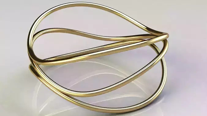 Wave Three-row Bracelet 3D print model