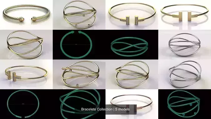 Bracelets Collection person cuff bracelet in gold 