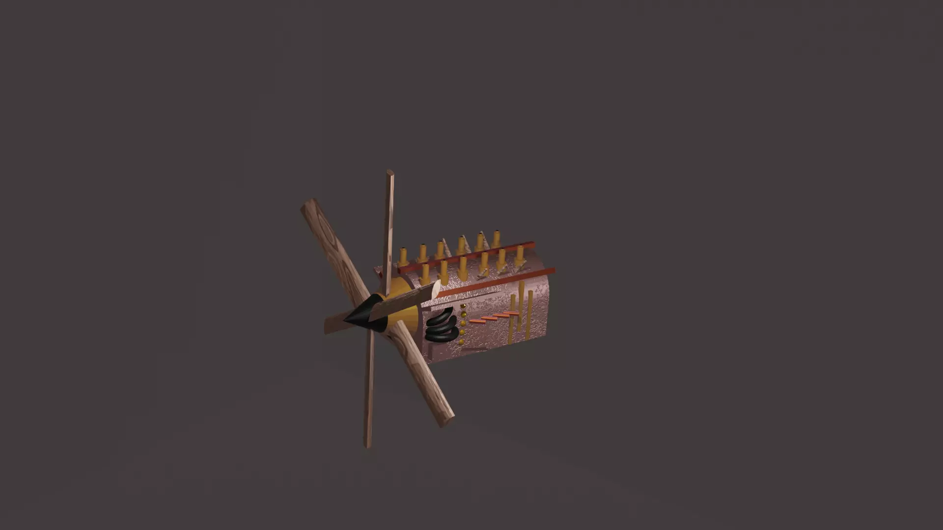 SteamPunk Engine Low-poly 3D model_0