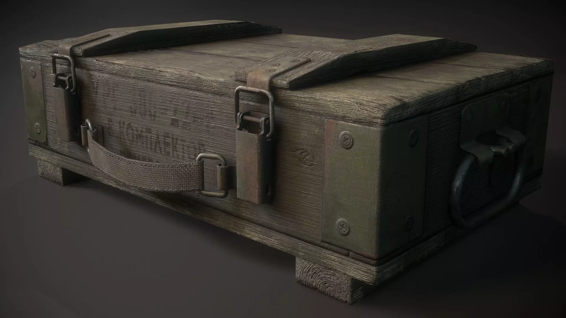 Millitary grange box Low-poly 3D model_0