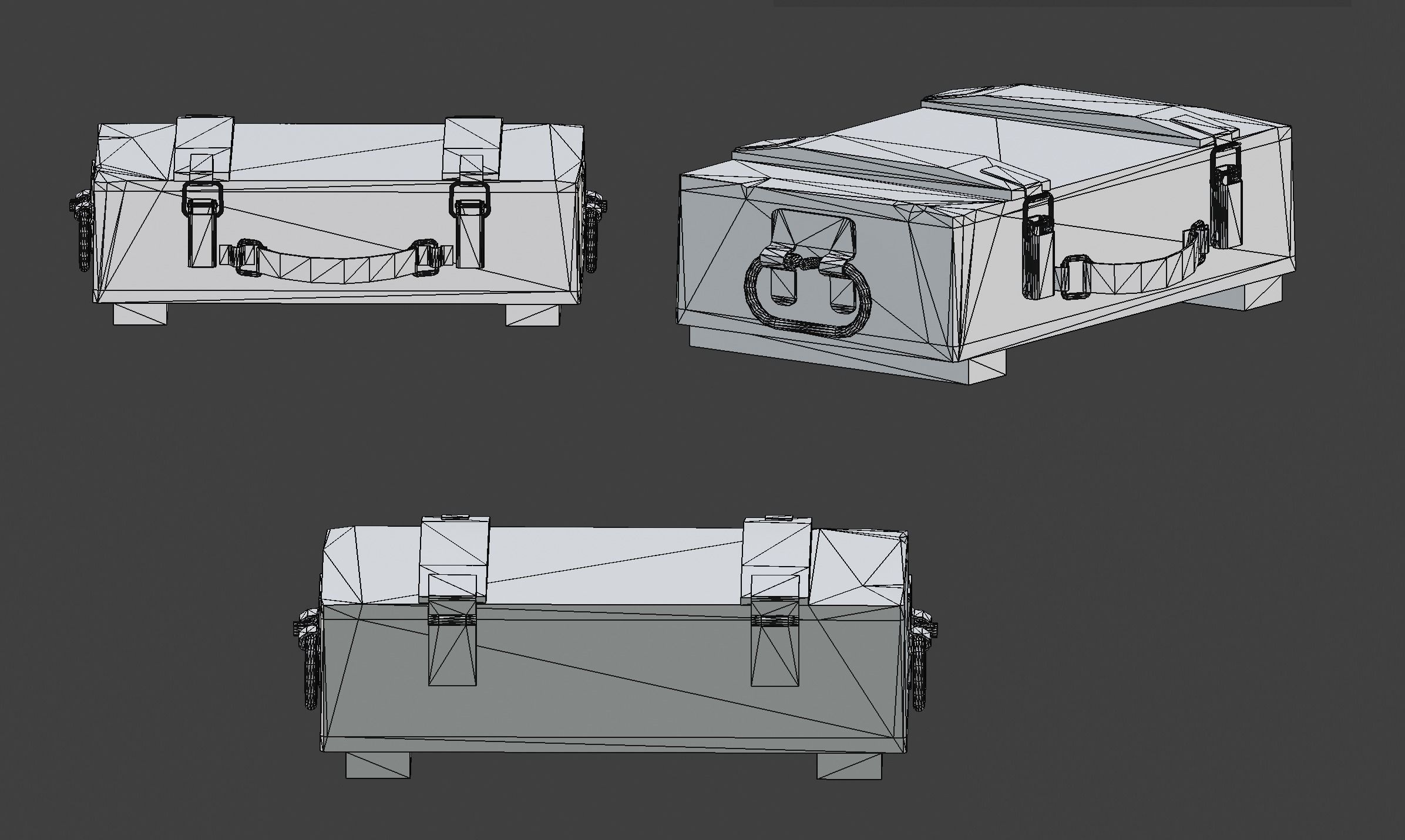 Millitary grange box Low-poly 3D model_7