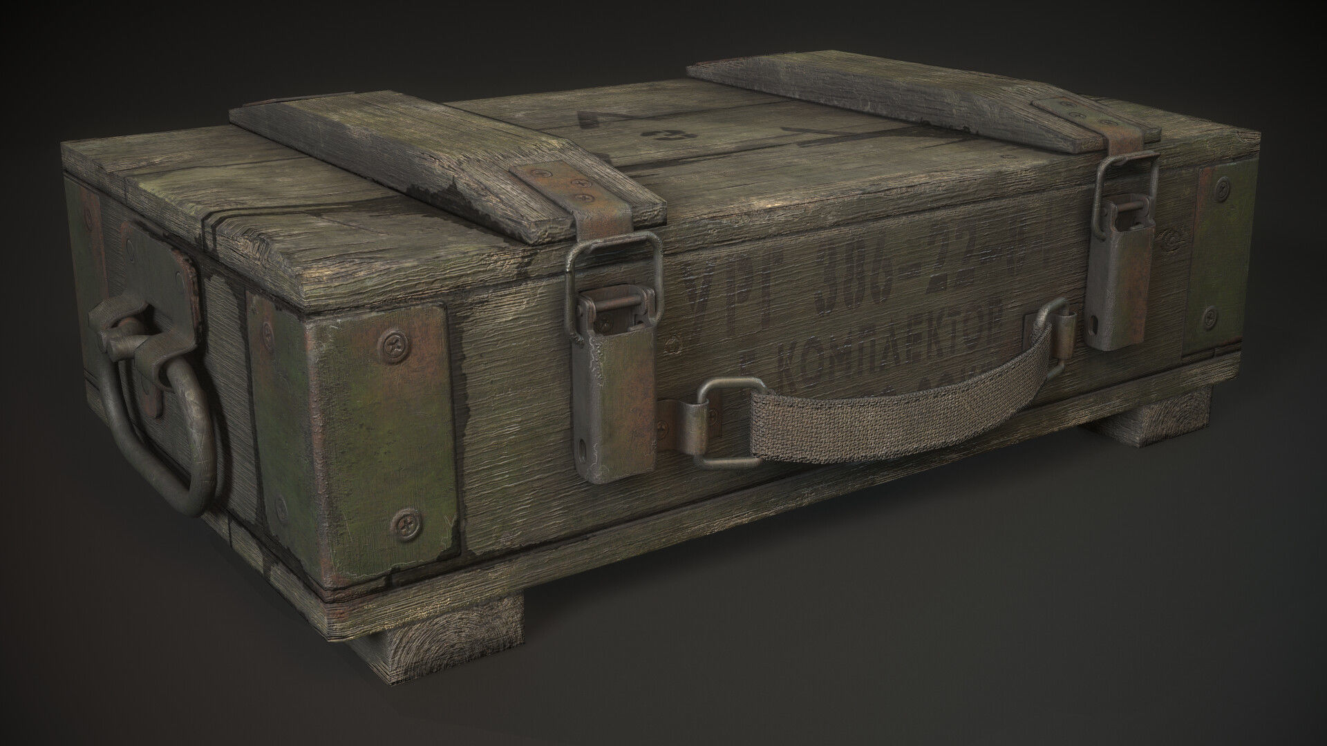 Millitary grange box Low-poly 3D model_3