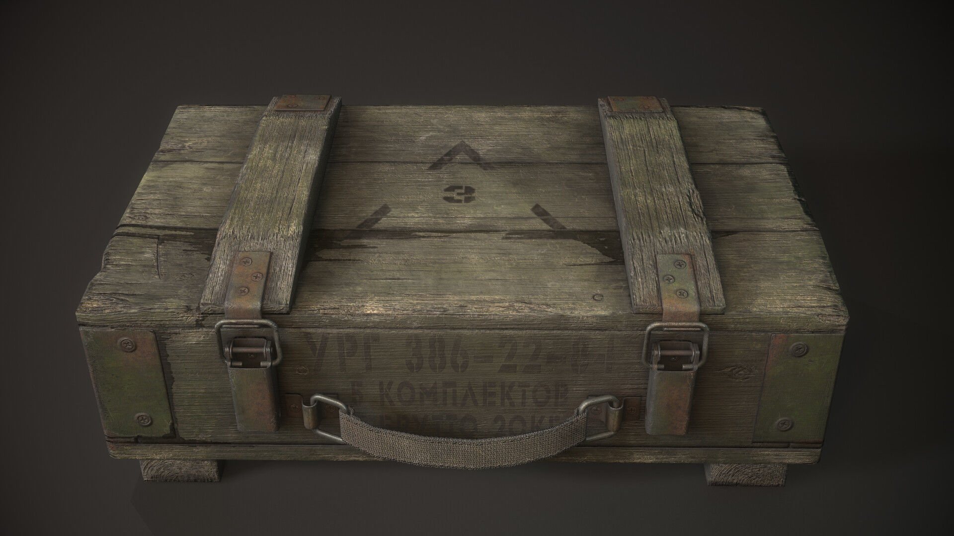 Millitary grange box Low-poly 3D model_2