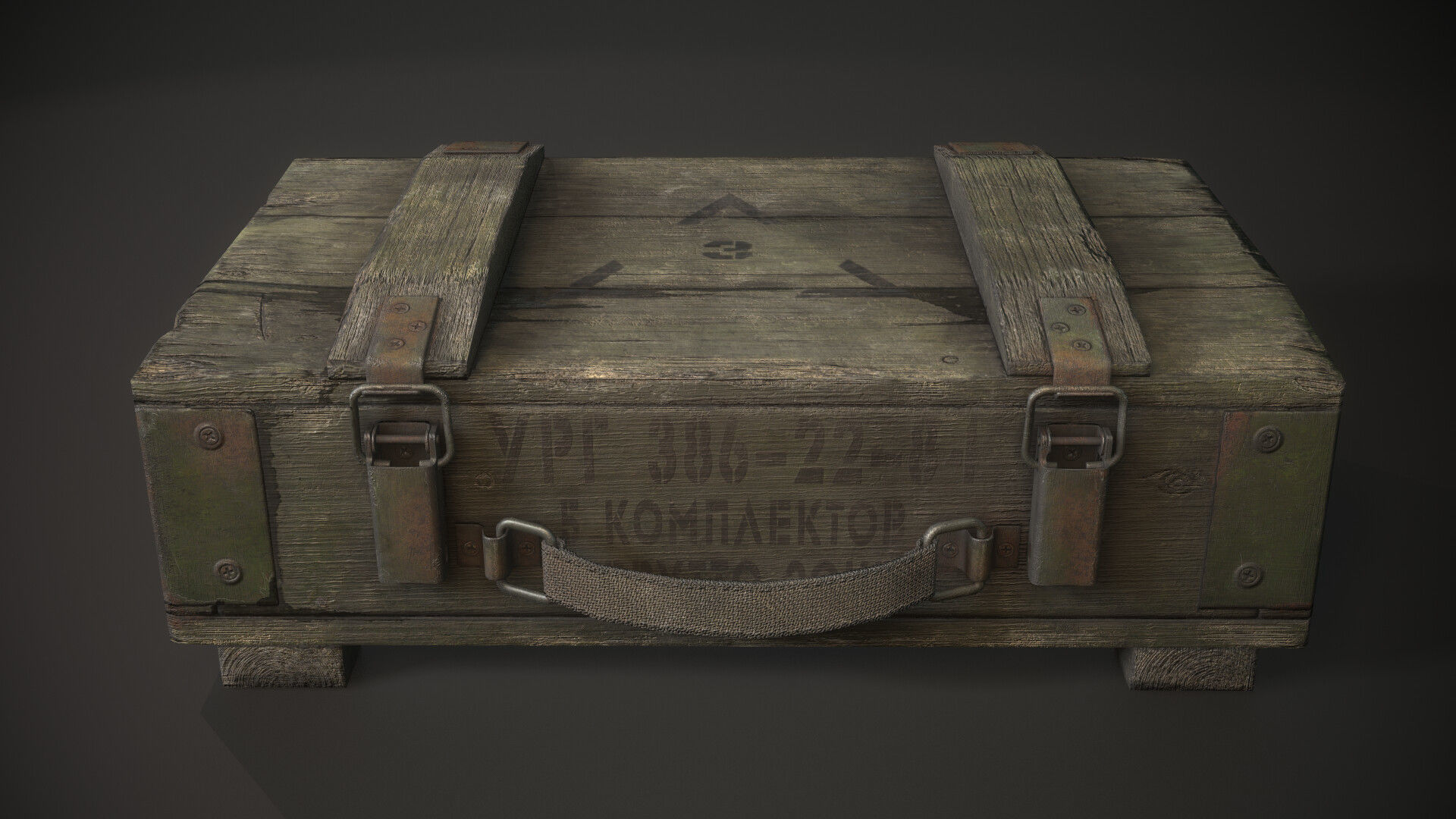 Millitary grange box Low-poly 3D model_6