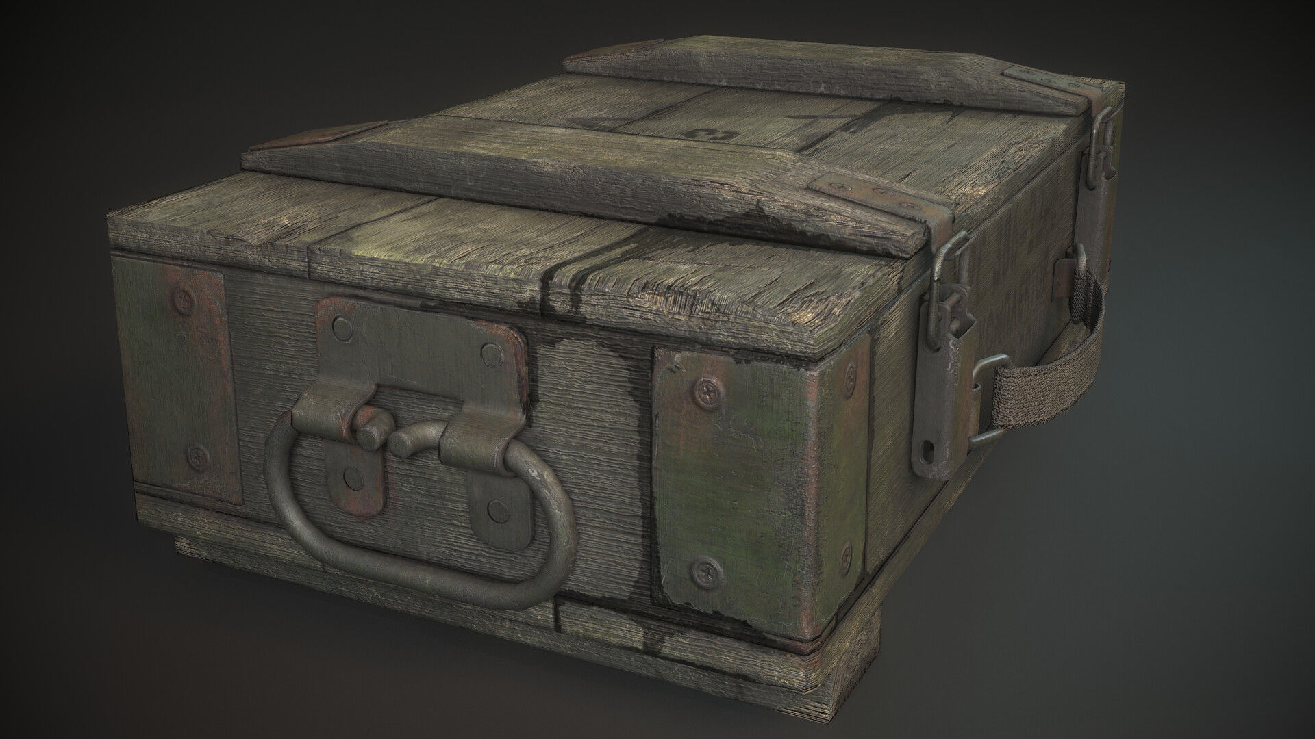 Millitary grange box Low-poly 3D model_4