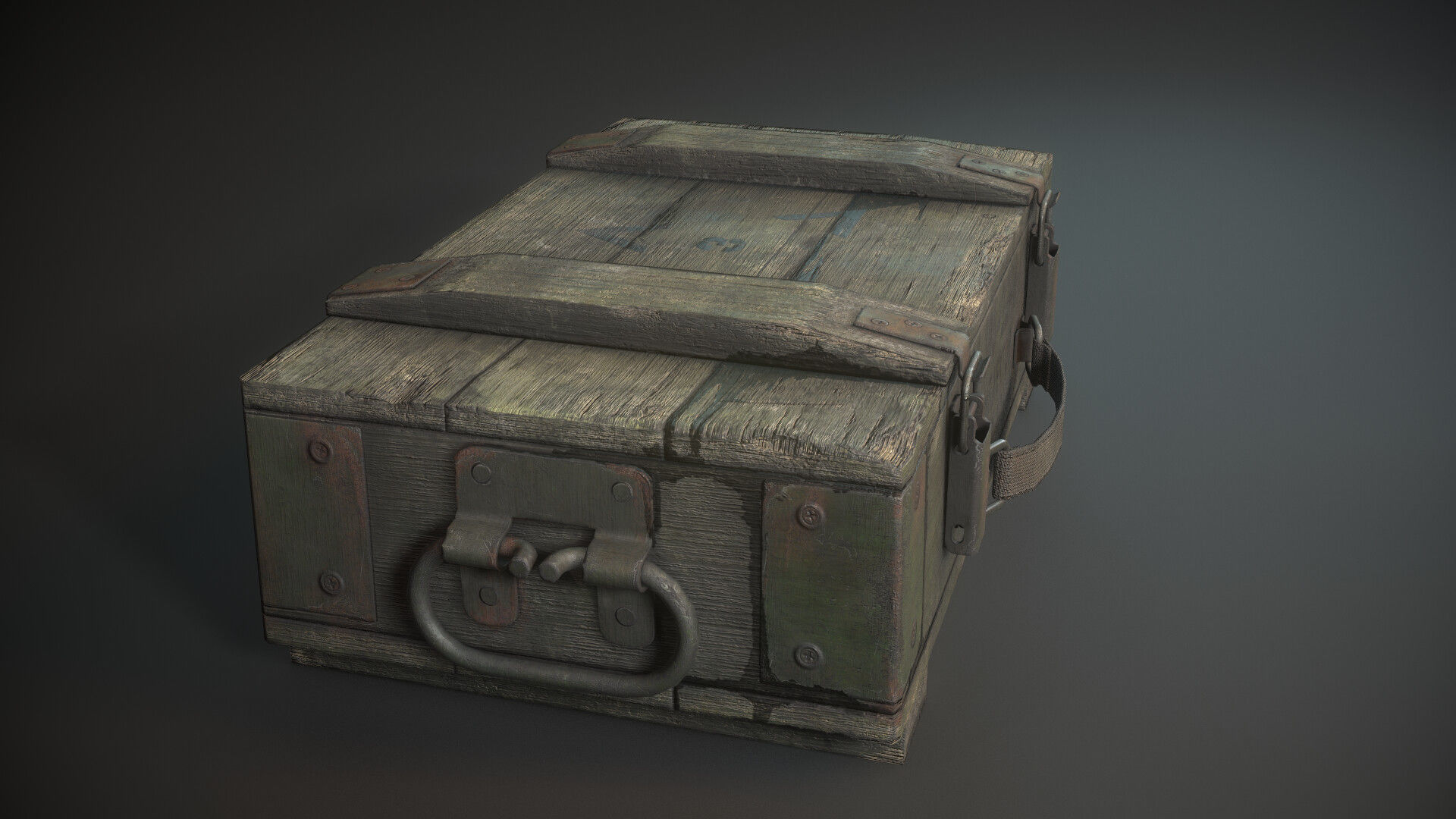 Millitary grange box Low-poly 3D model_1