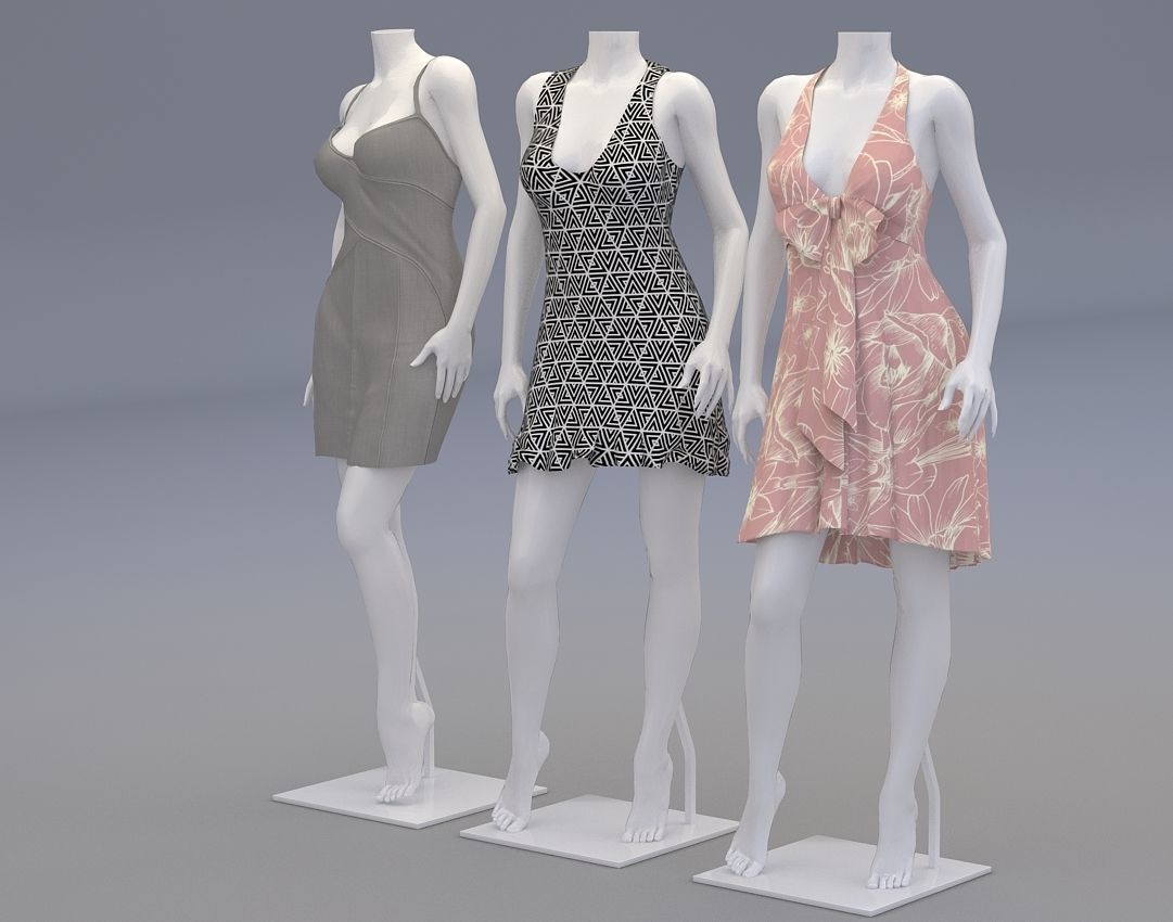 Mannequin Woman Cloth Model For Shop Vol4 3D model_2
