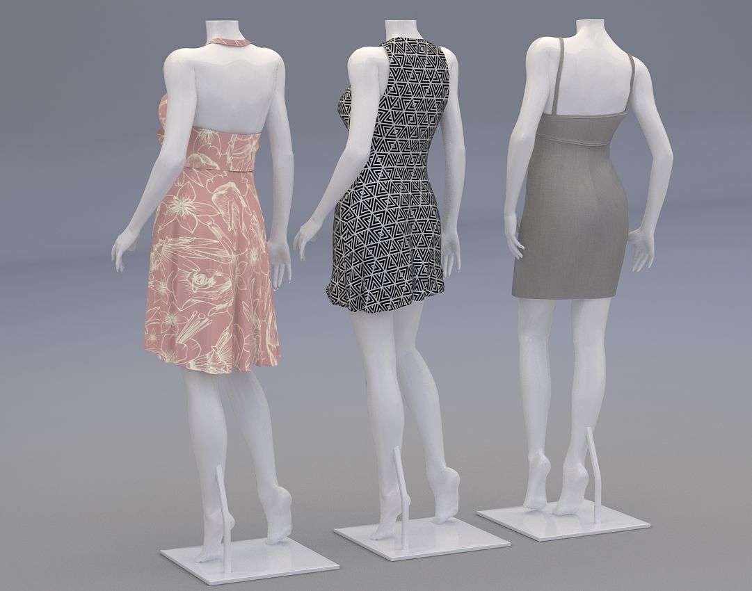 Mannequin Woman Cloth Model For Shop Vol4 3D model_3