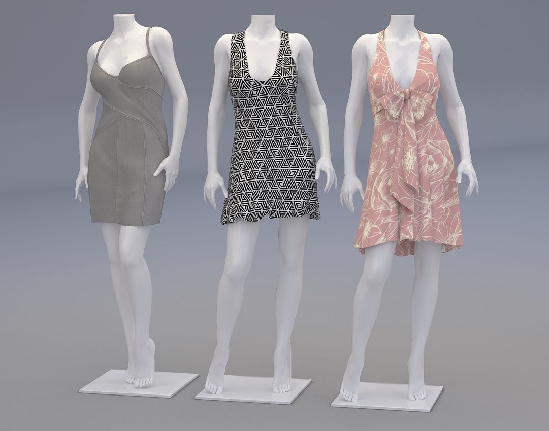 Mannequin Woman Cloth Model For Shop Vol4 3D model_4