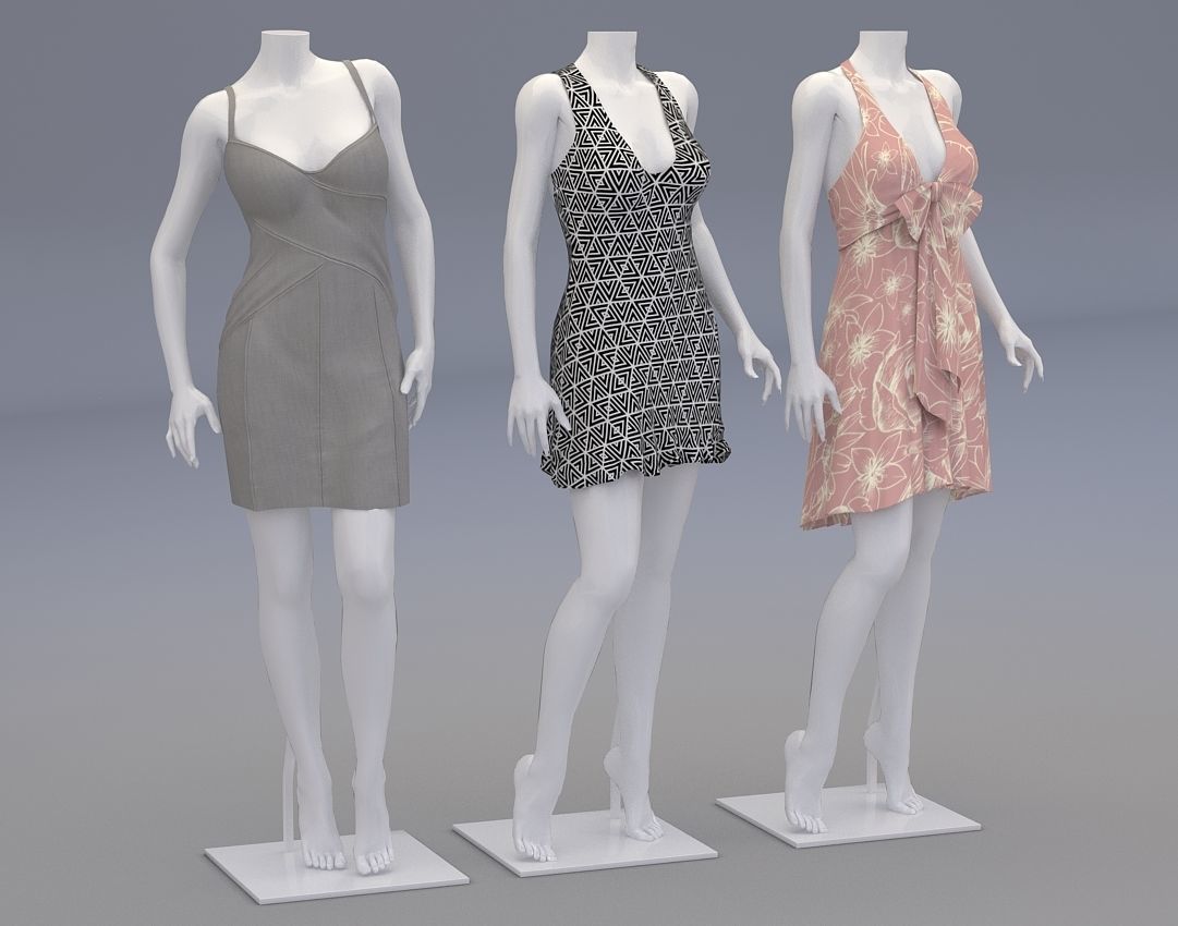 Mannequin Woman Cloth Model For Shop Vol4 3D model_1