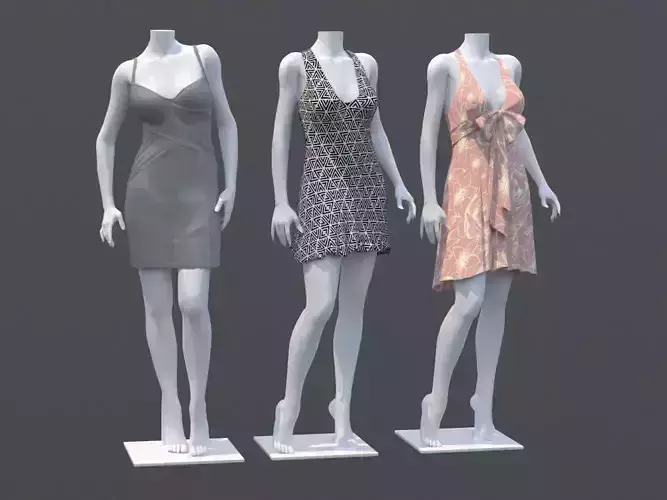 Mannequin Woman Cloth Model For Shop Vol4 3D model