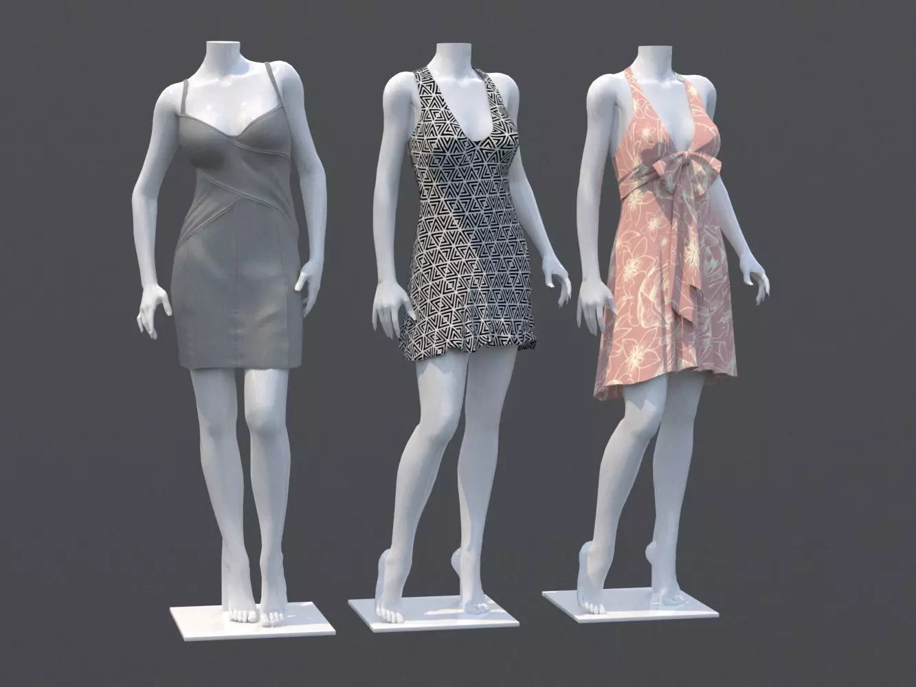 Mannequin Woman Cloth Model For Shop Vol4 3D model_0