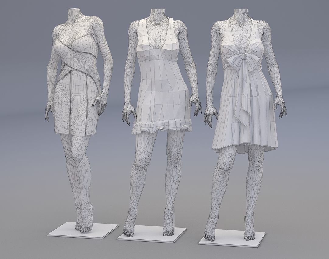 Mannequin Woman Cloth Model For Shop Vol4 3D model_5