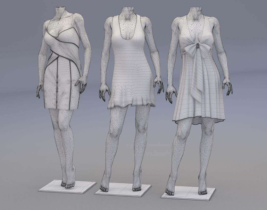 Mannequin Woman Cloth Model For Shop Vol4 3D model_6