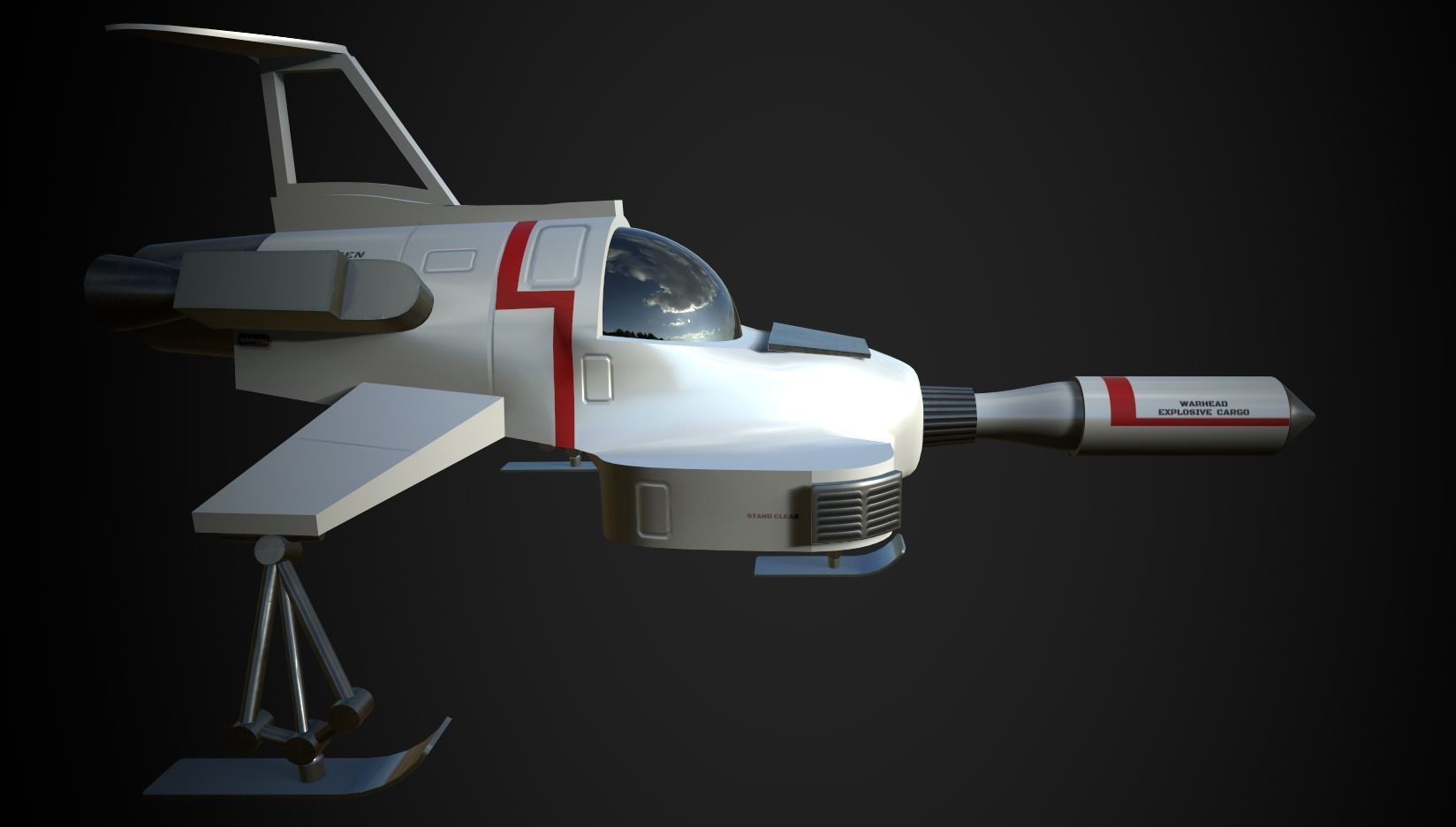 UFO Interceptor-stylised model from the TV show  3D model_1