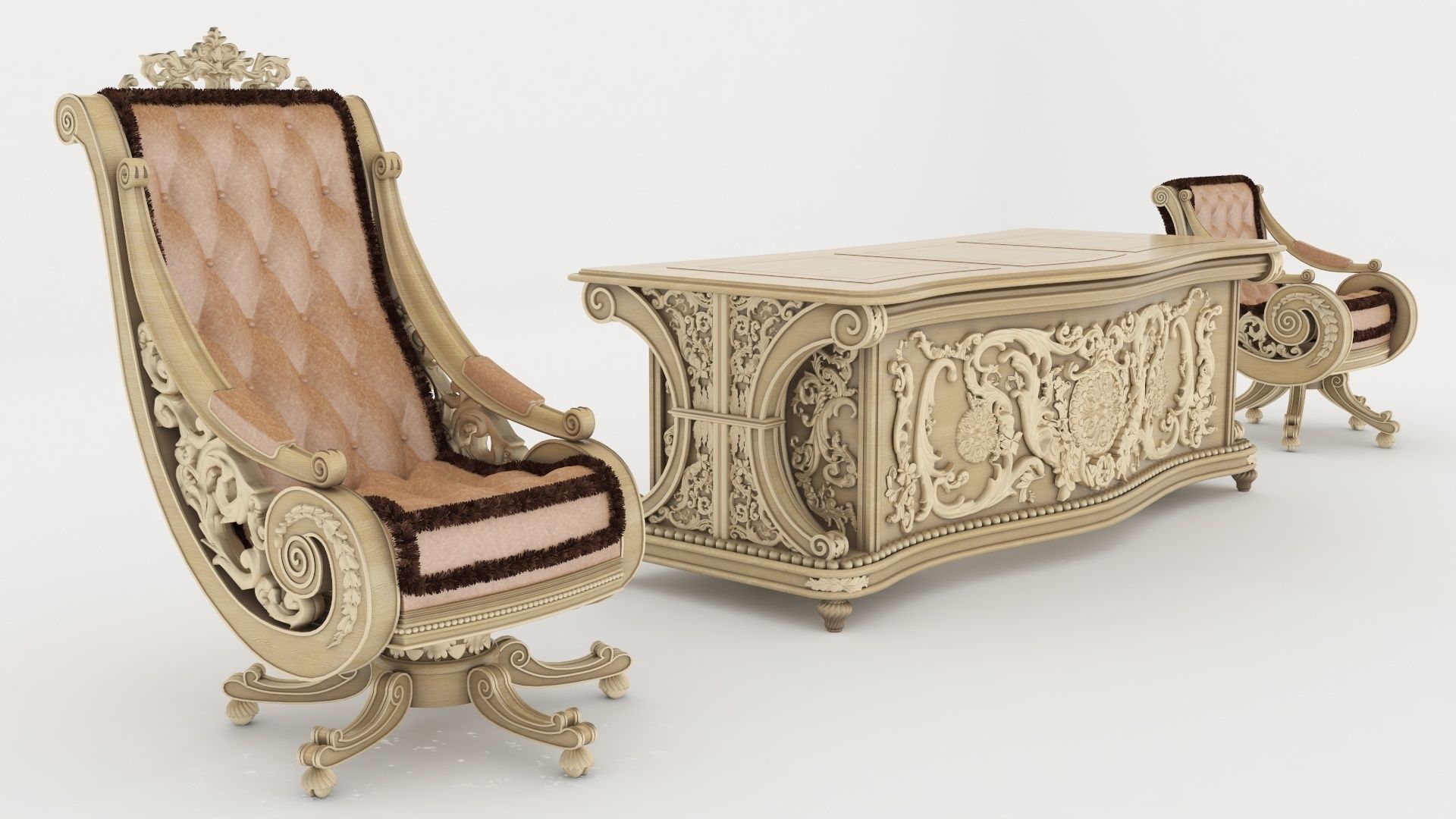 furniture The most luxurious office chair and desk 3D