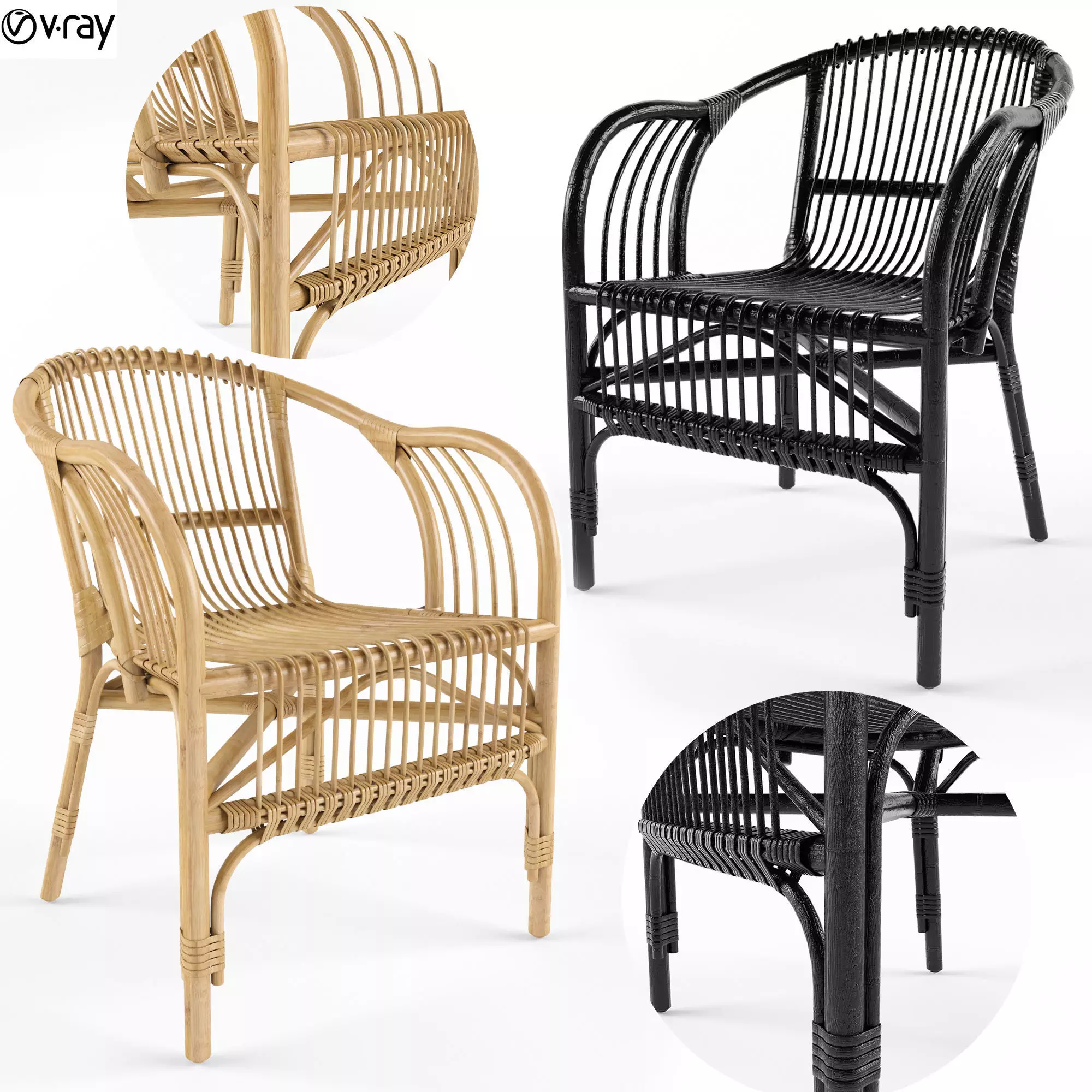 Pari Rattan Chair 3D model