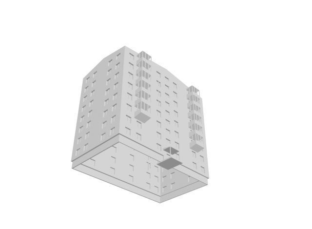 the eight storey building 3D model_7