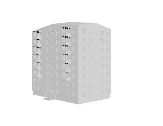 the eight storey building 3D model_1