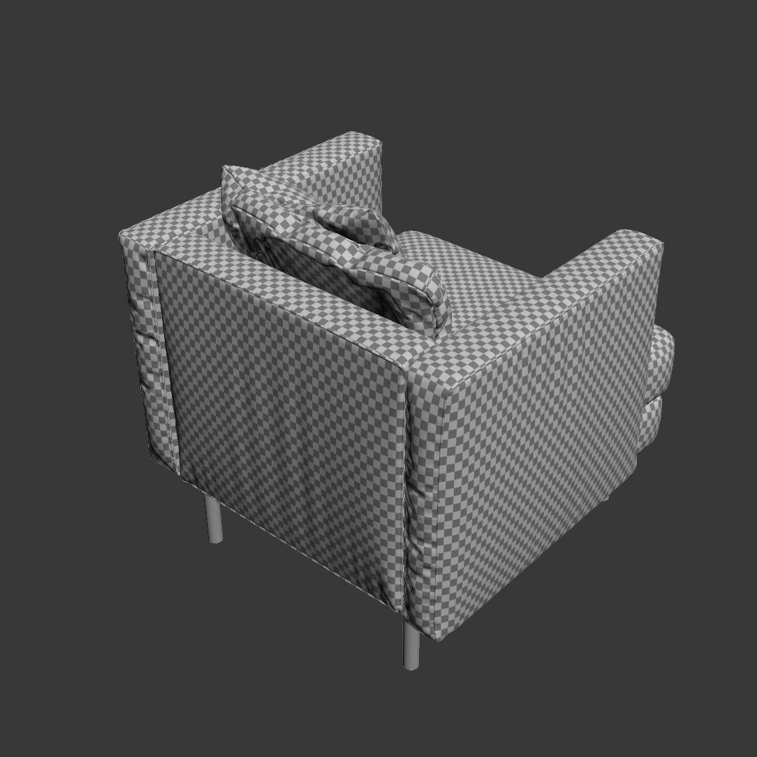 Leather lounge chair 3D model_4