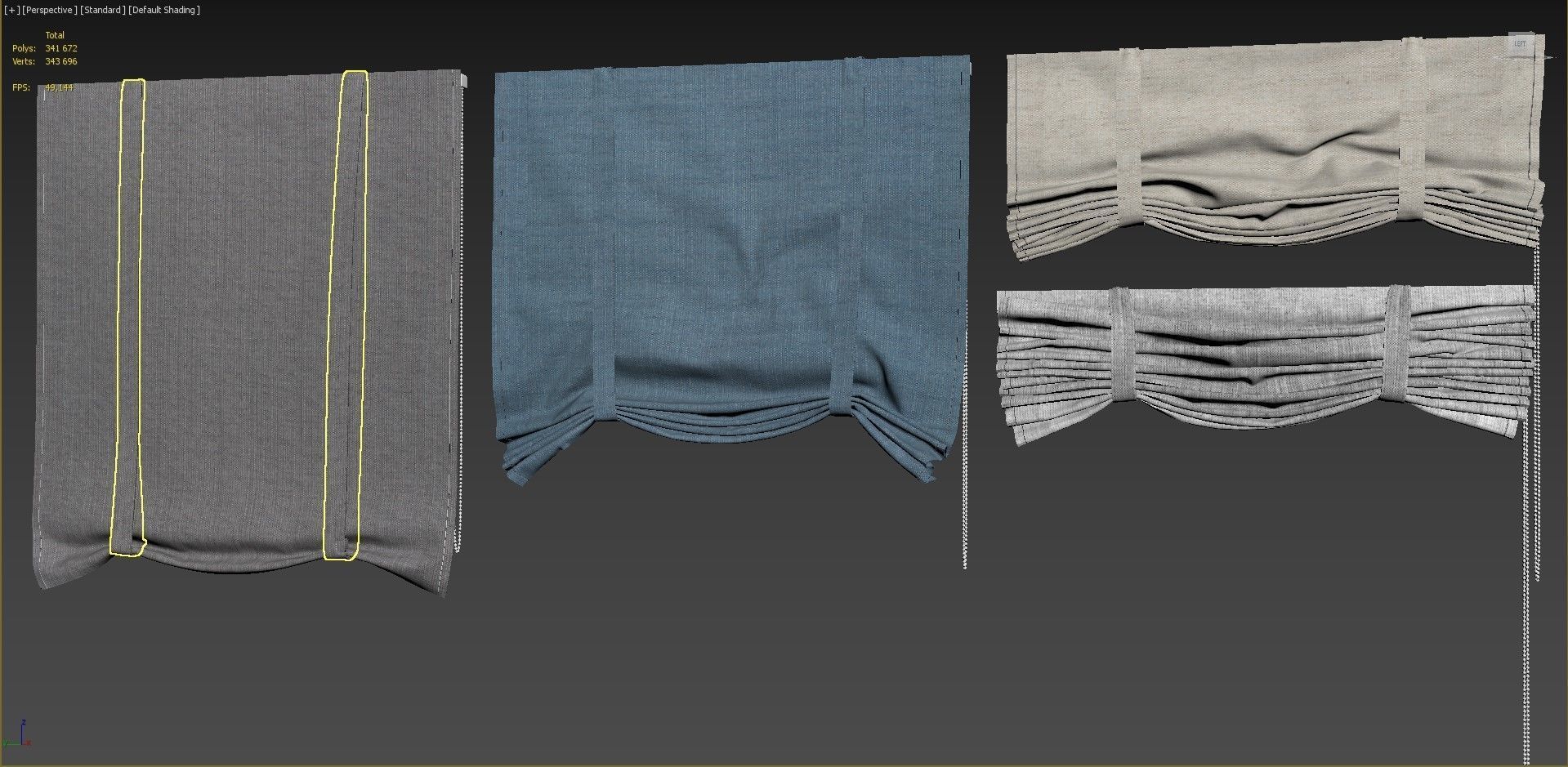 Roman curtain set 3D model_7