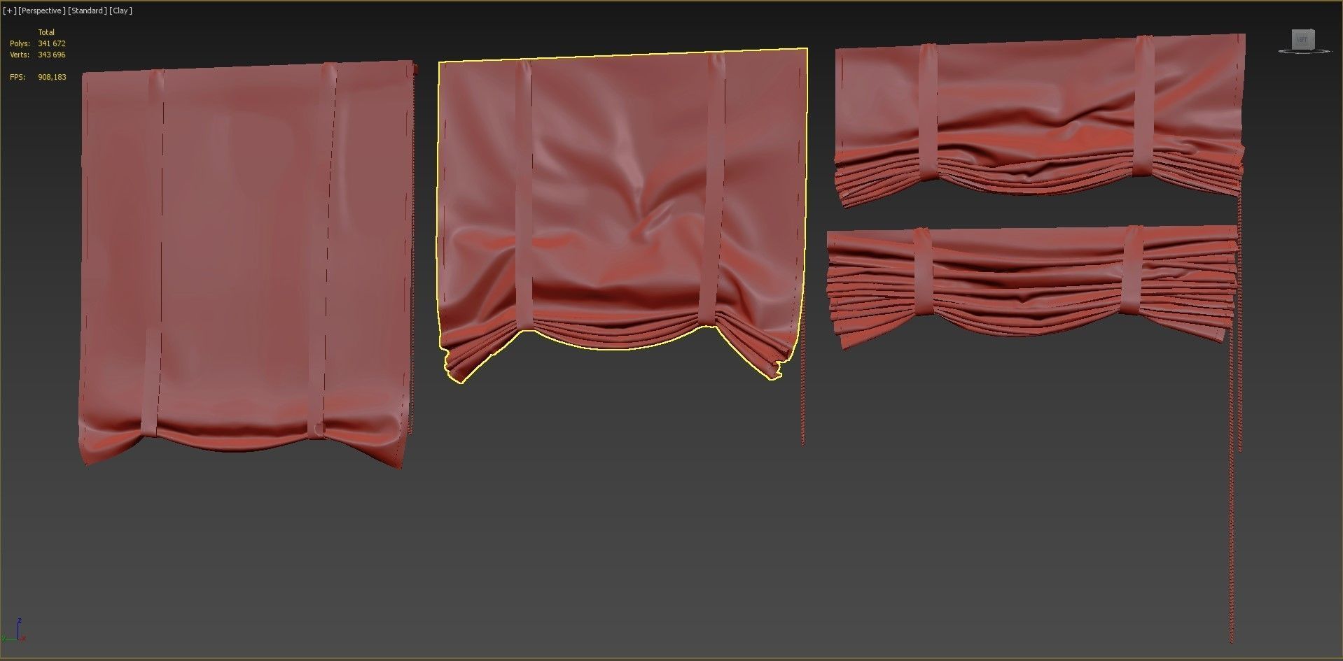 Roman curtain set 3D model_5