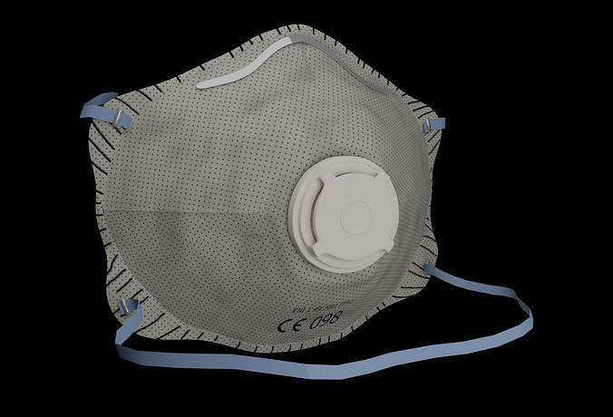 FFP2 mask respirator covid19 protection Low-poly 3D model