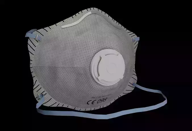 FFP2 mask respirator covid19 protection Low-poly 3D model