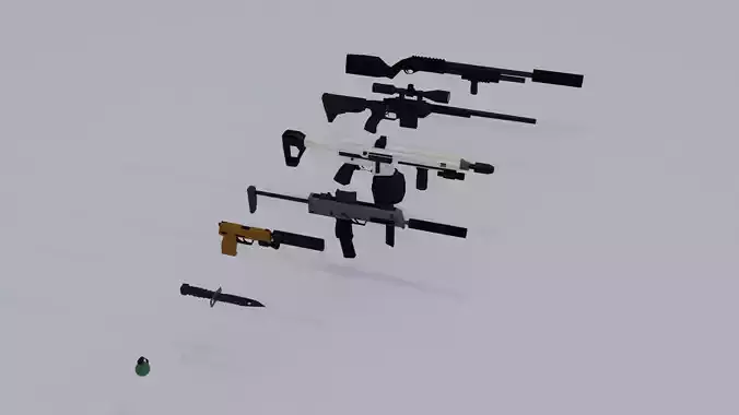 Lowpoly weapon pack model 