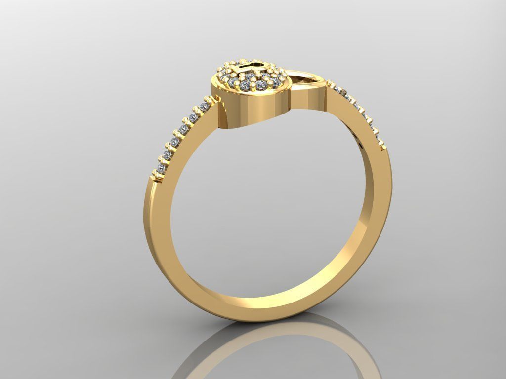 - Diamond ring 3D print model_1
