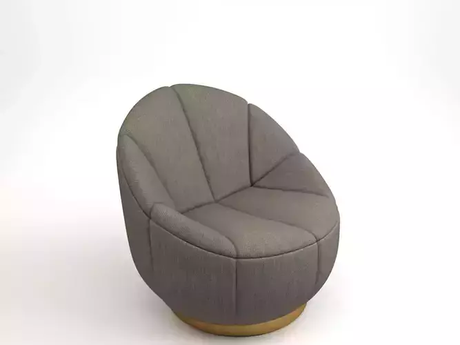 Armchair swivel chair with gold base