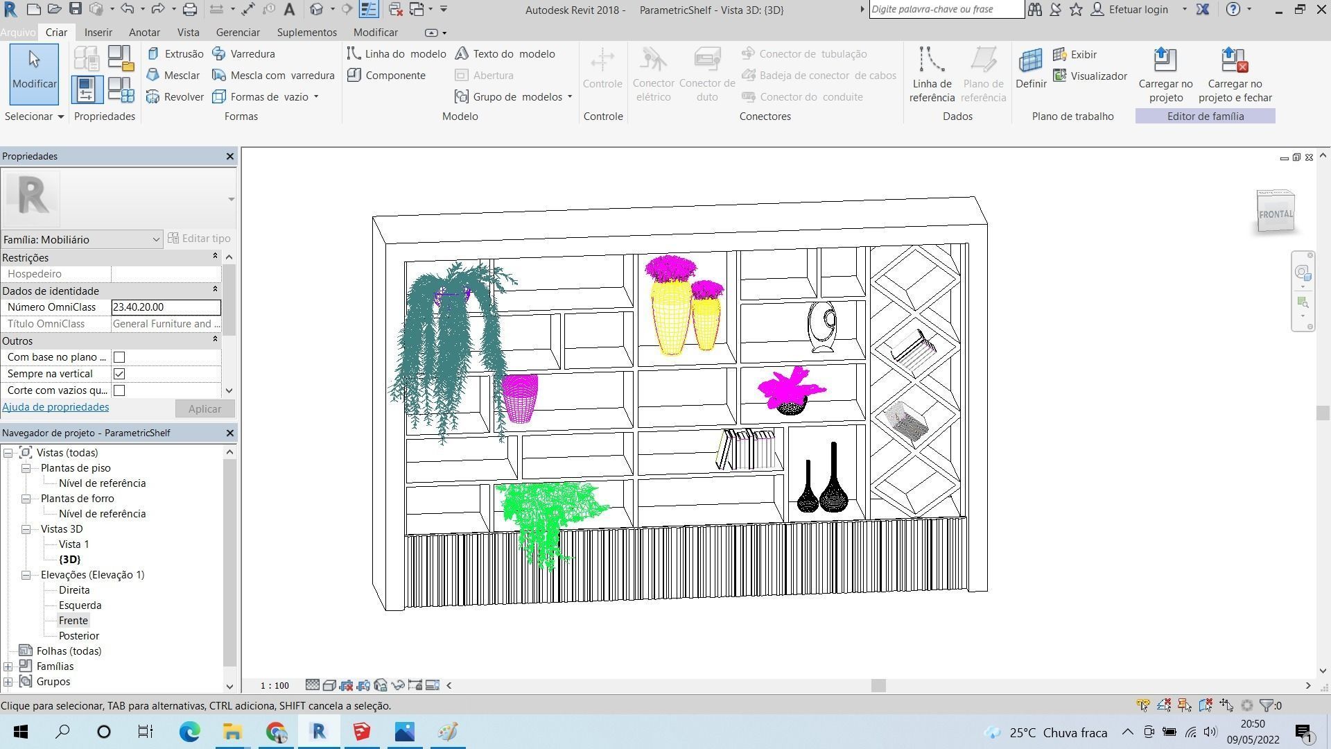 PARAMETRIC Modern Wood Shelf Bookcase Bookshelf 3D Model 3D model_6