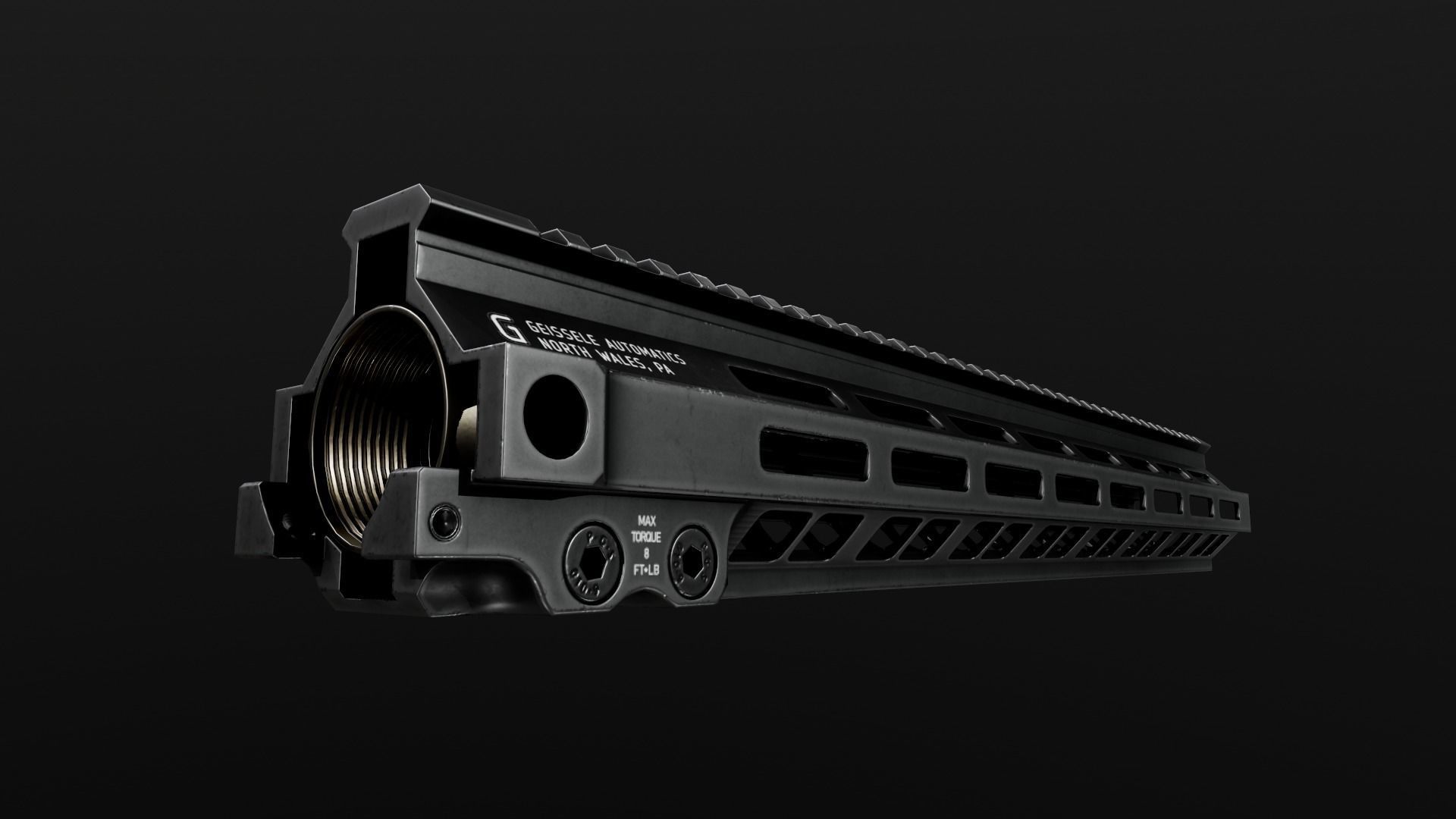 Geissele Super Modular Rail MK8 MLOK AR15 Handguard Low-poly 3D model_75