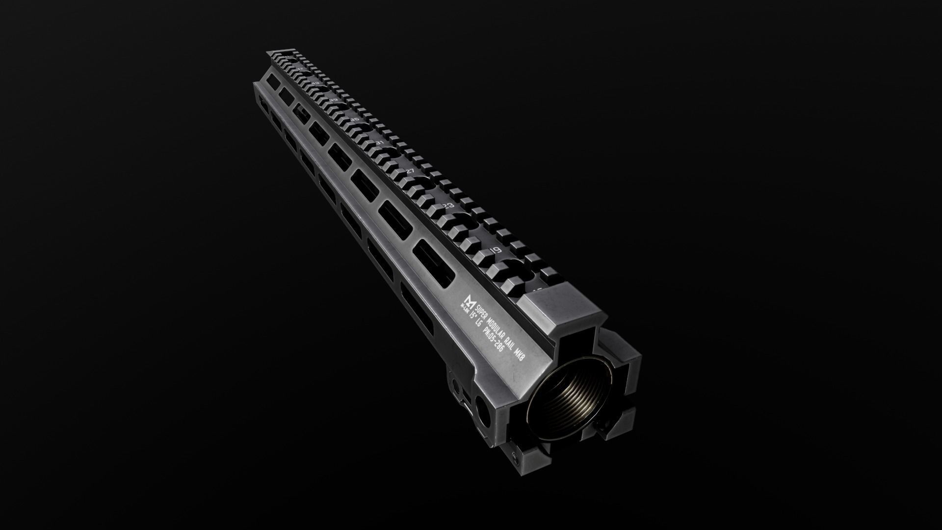 Geissele Super Modular Rail MK8 MLOK AR15 Handguard Low-poly 3D model_63