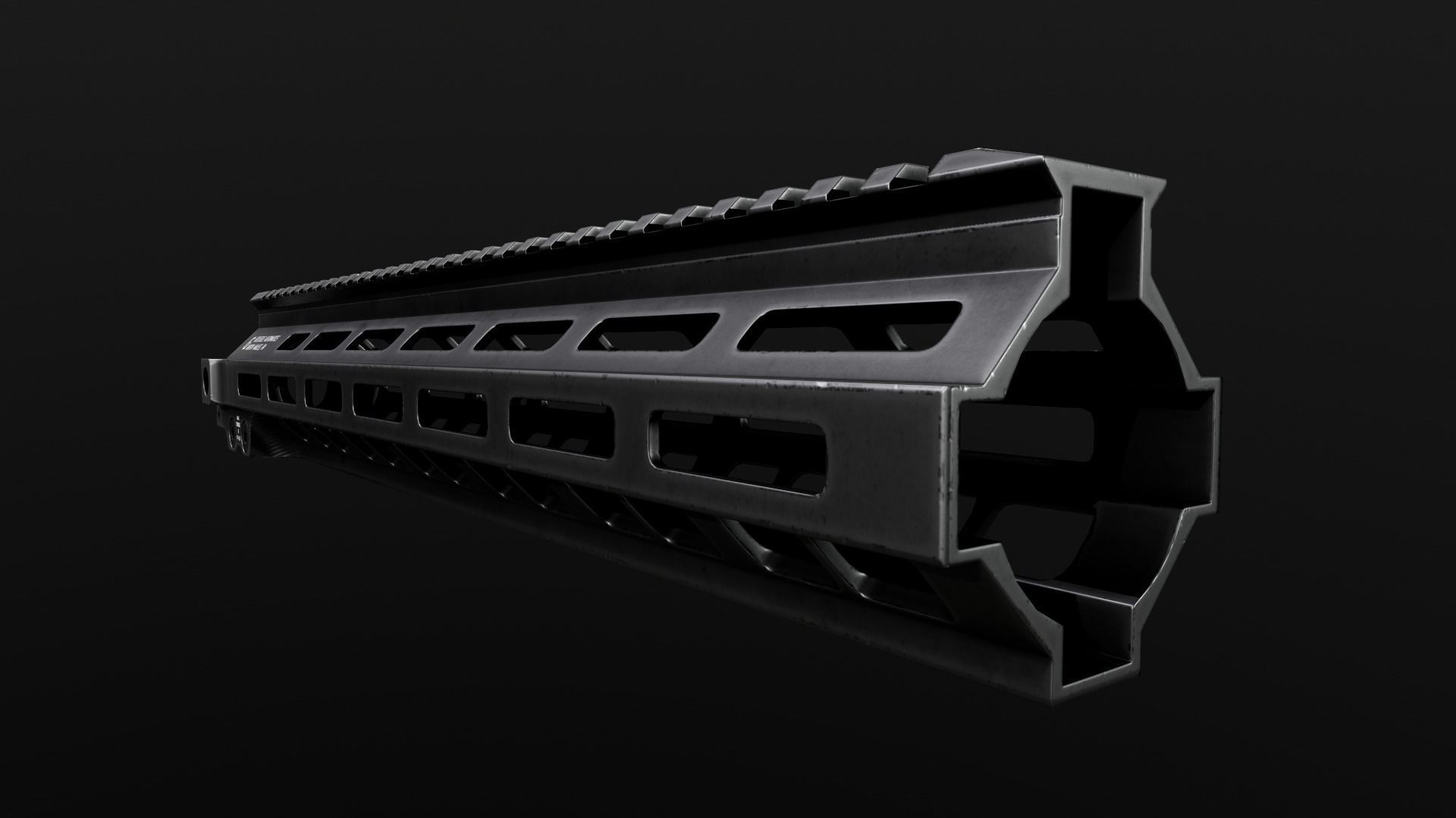 Geissele Super Modular Rail MK8 MLOK AR15 Handguard Low-poly 3D model_24