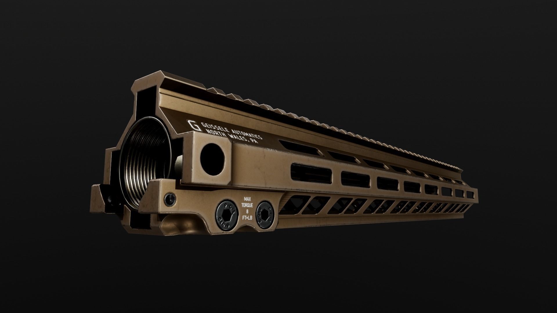 Geissele Super Modular Rail MK8 MLOK AR15 Handguard Low-poly 3D model_76