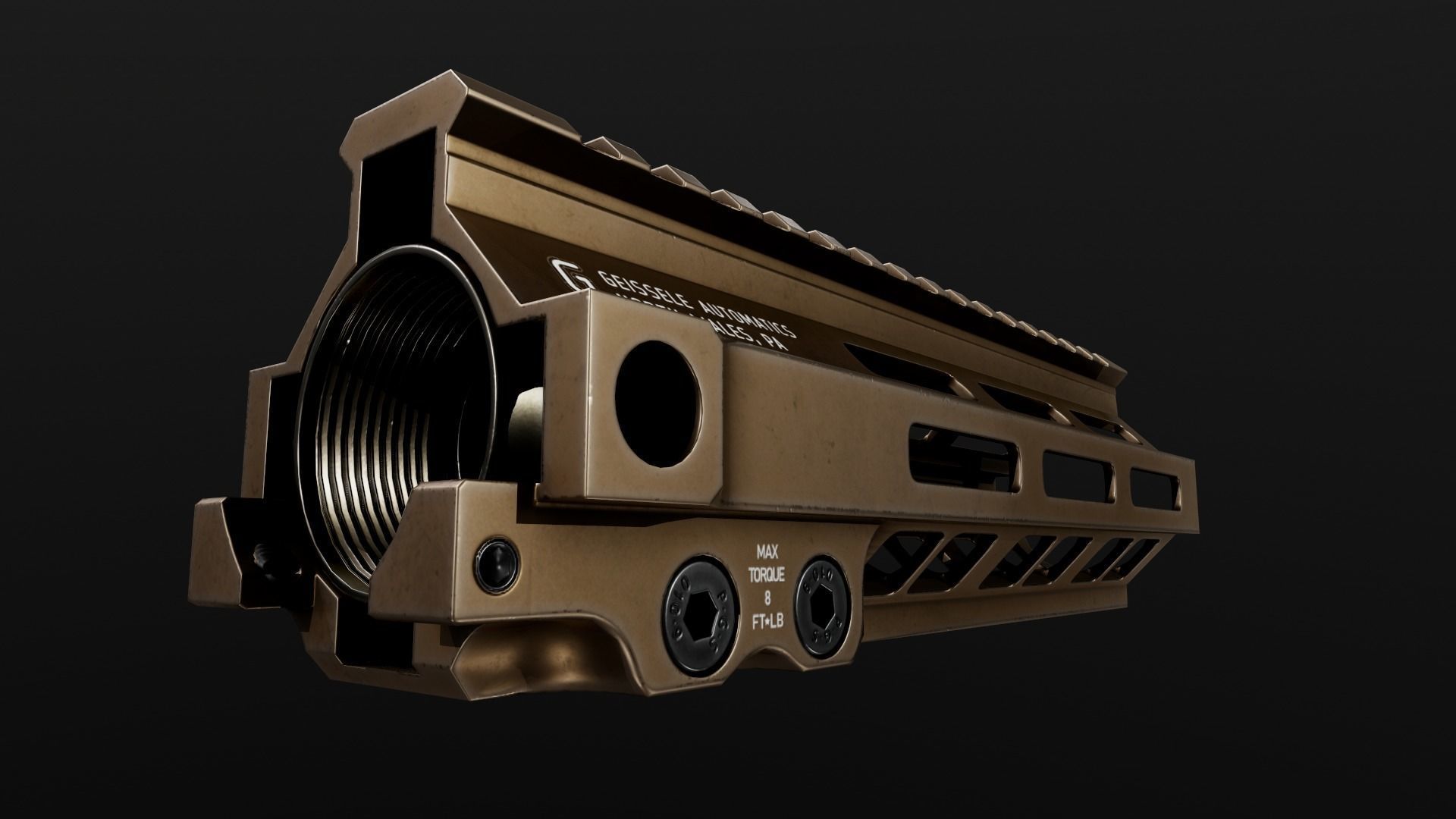 Geissele Super Modular Rail MK8 MLOK AR15 Handguard Low-poly 3D model_67