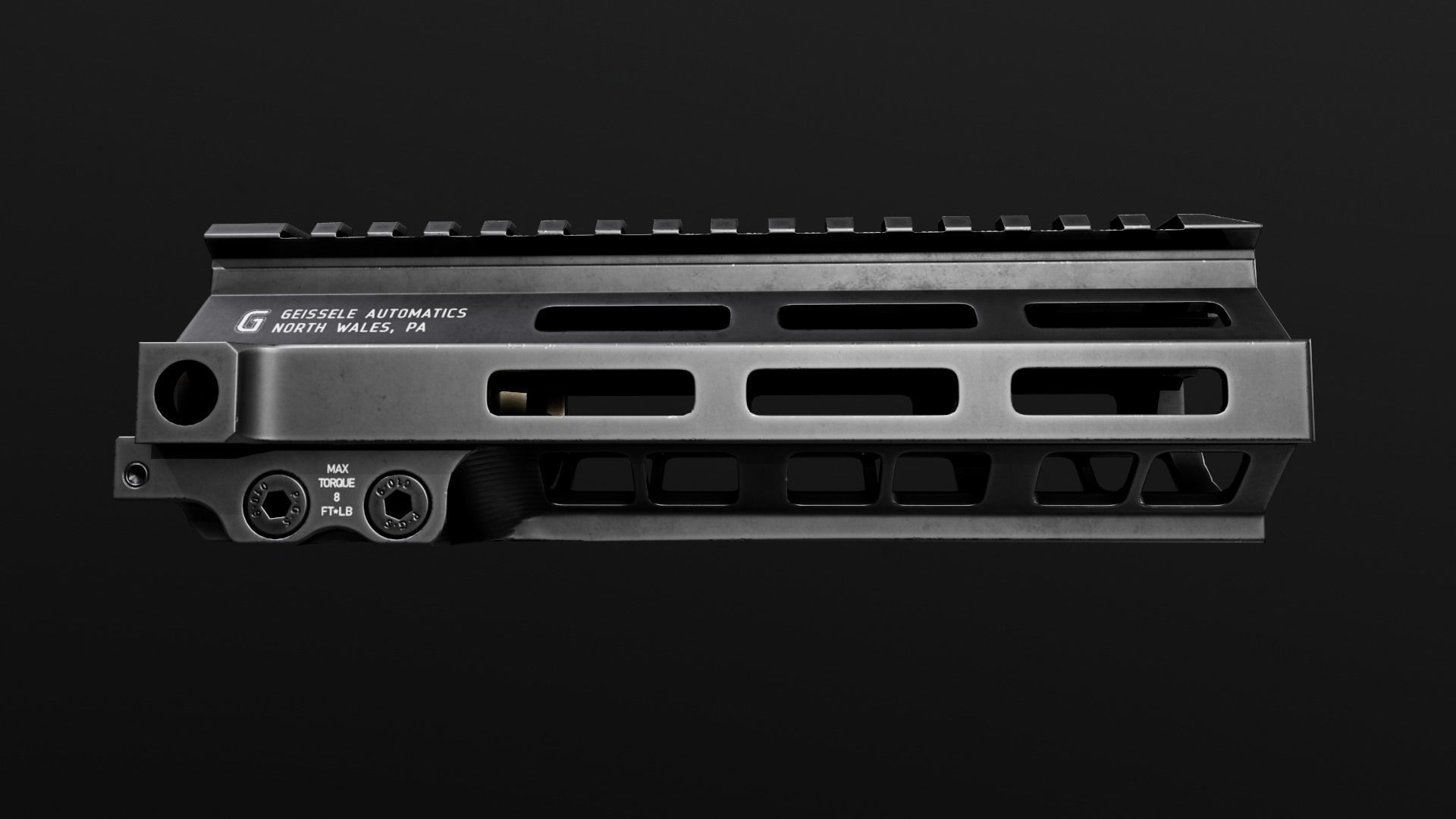 Geissele Super Modular Rail MK8 MLOK AR15 Handguard Low-poly 3D model_6
