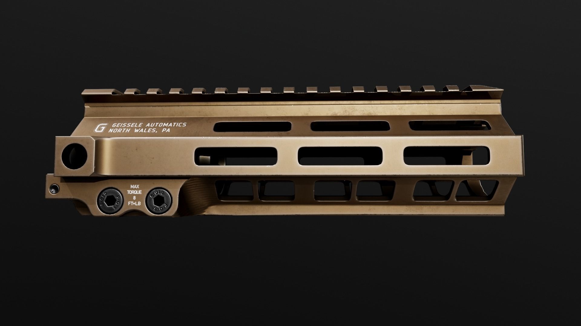 Geissele Super Modular Rail MK8 MLOK AR15 Handguard Low-poly 3D model_7