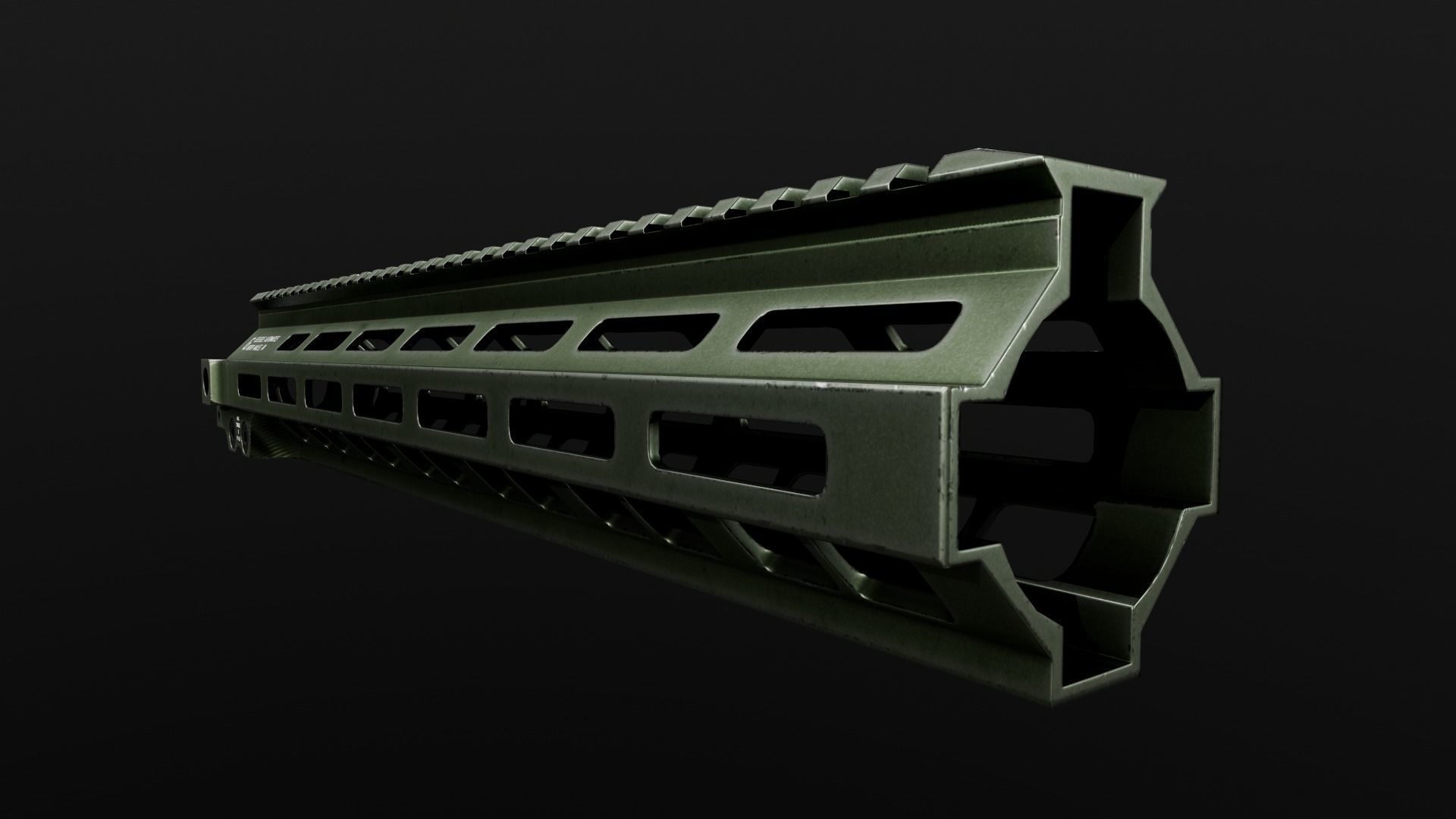 Geissele Super Modular Rail MK8 MLOK AR15 Handguard Low-poly 3D model_26