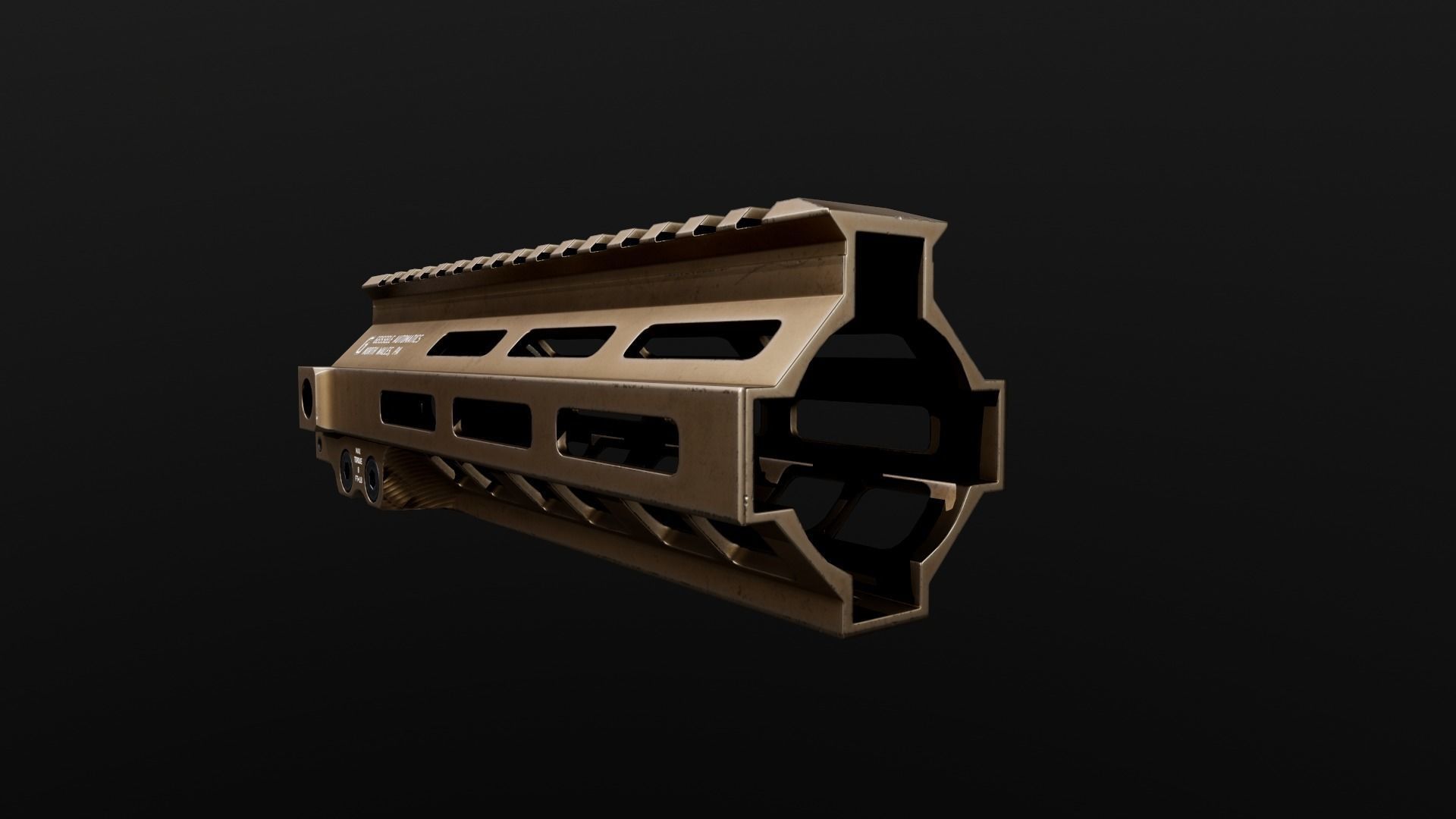 Geissele Super Modular Rail MK8 MLOK AR15 Handguard Low-poly 3D model_19