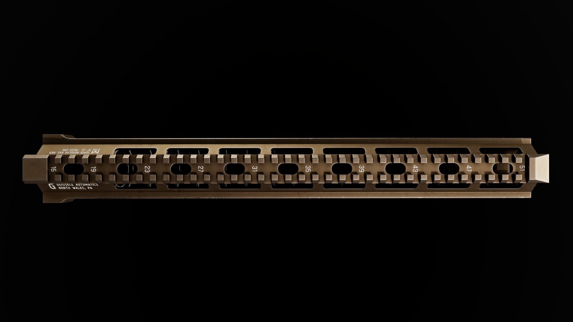 Geissele Super Modular Rail MK8 MLOK AR15 Handguard Low-poly 3D model_88