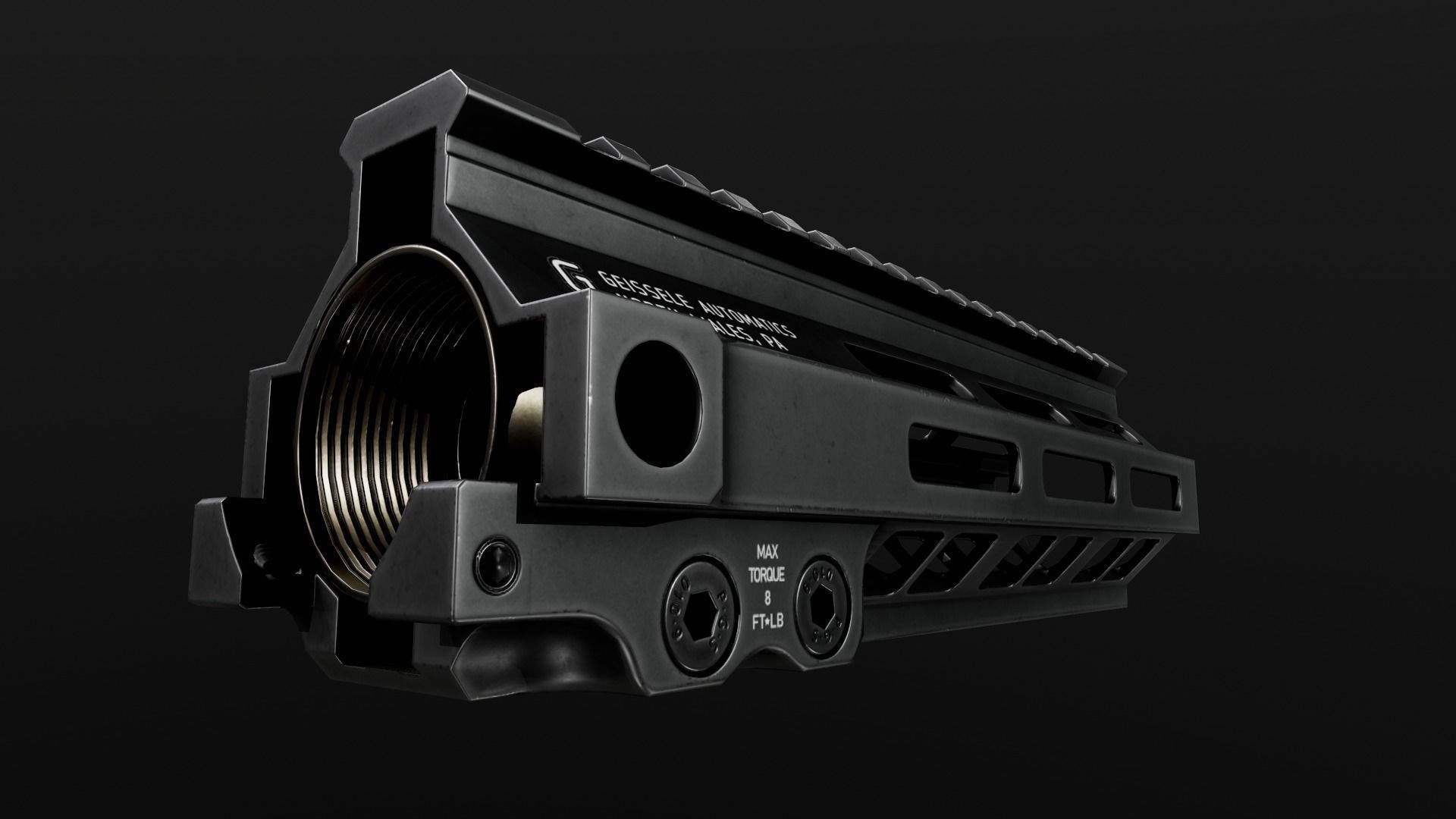 Geissele Super Modular Rail MK8 MLOK AR15 Handguard Low-poly 3D model_66