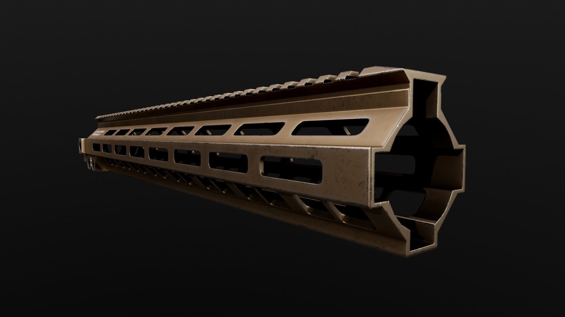 Geissele Super Modular Rail MK8 MLOK AR15 Handguard Low-poly 3D model_28