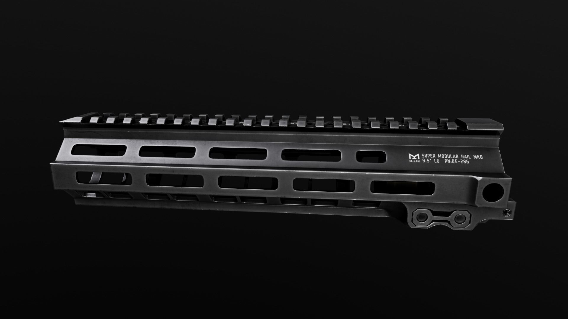 Geissele Super Modular Rail MK8 MLOK AR15 Handguard Low-poly 3D model_45