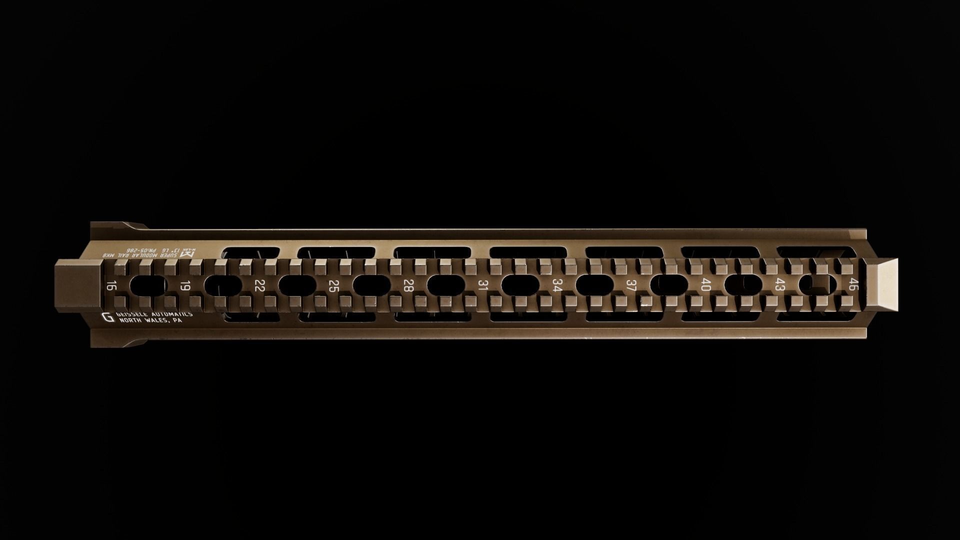 Geissele Super Modular Rail MK8 MLOK AR15 Handguard Low-poly 3D model_85