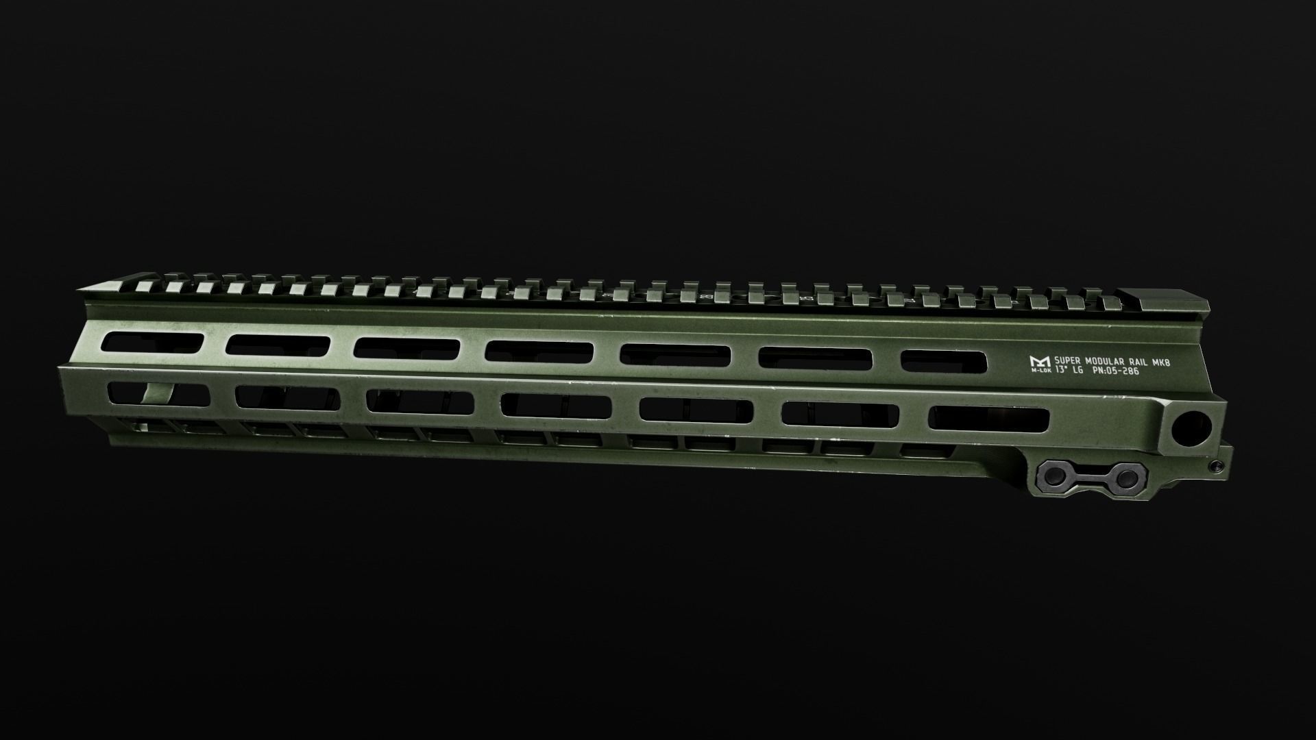 Geissele Super Modular Rail MK8 MLOK AR15 Handguard Low-poly 3D model_50