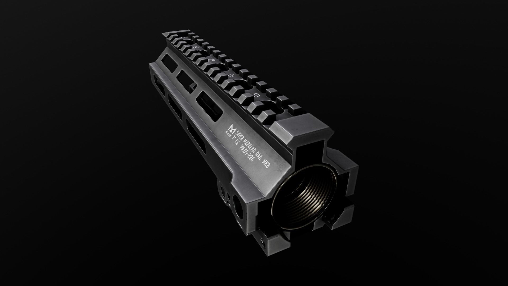 Geissele Super Modular Rail MK8 MLOK AR15 Handguard Low-poly 3D model_54